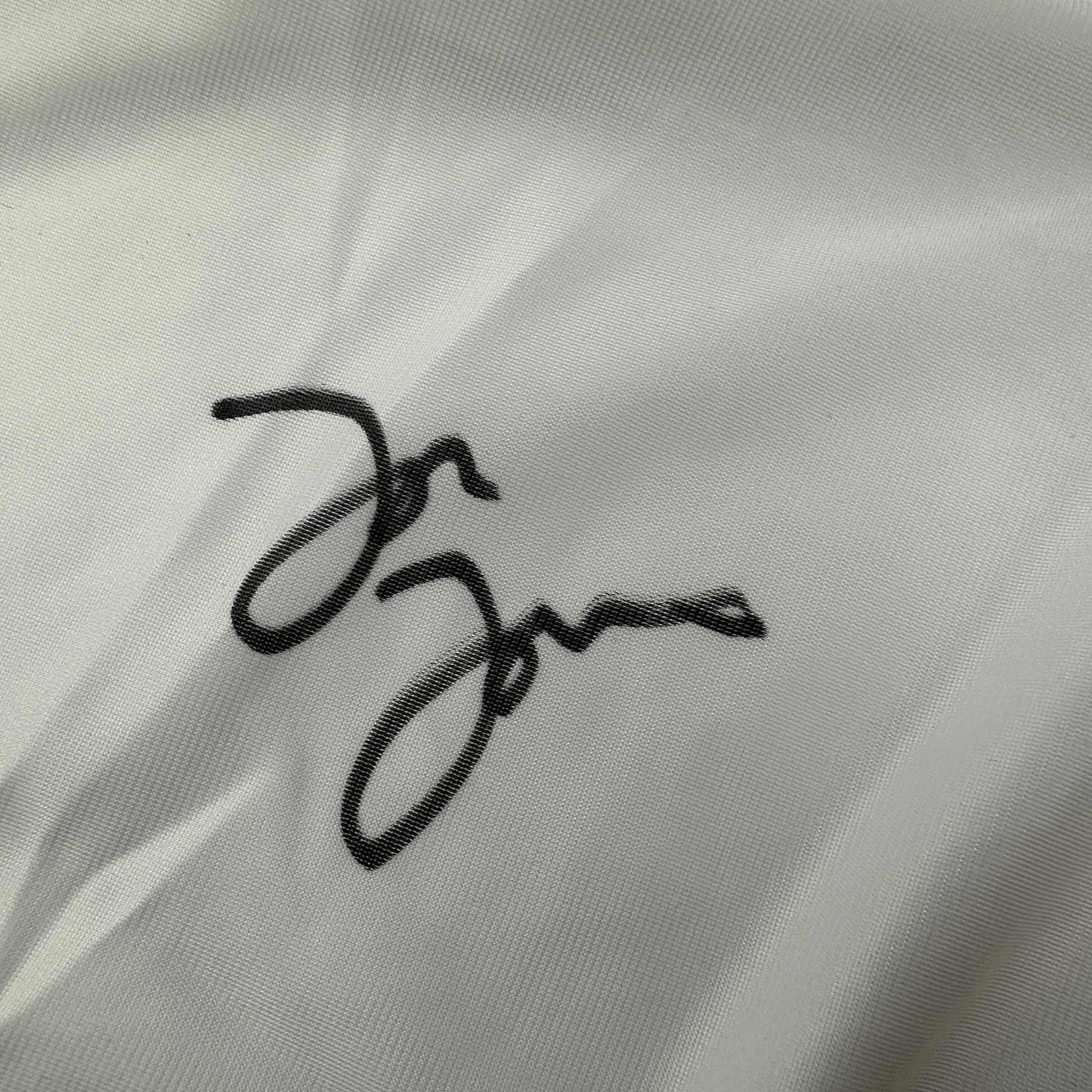 Autographed/Signed Jon Bones Jones Black UFC MMA White Trunks Ultimate Fighting Beckett BAS COA