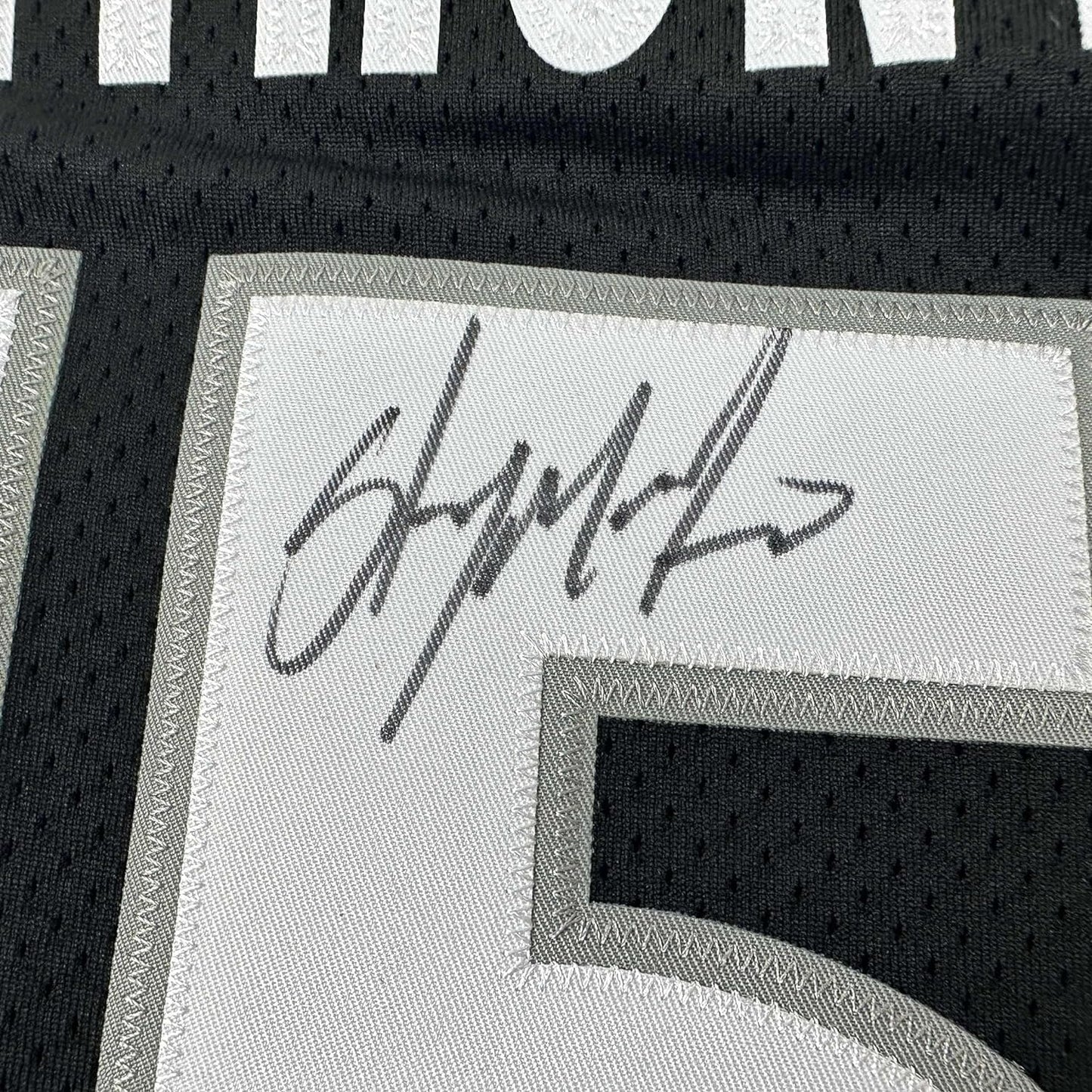 Framed Autographed/Signed Carmelo Anthony 35x39 Syracuse Orange Black Basketball Jersey Fanatics COA