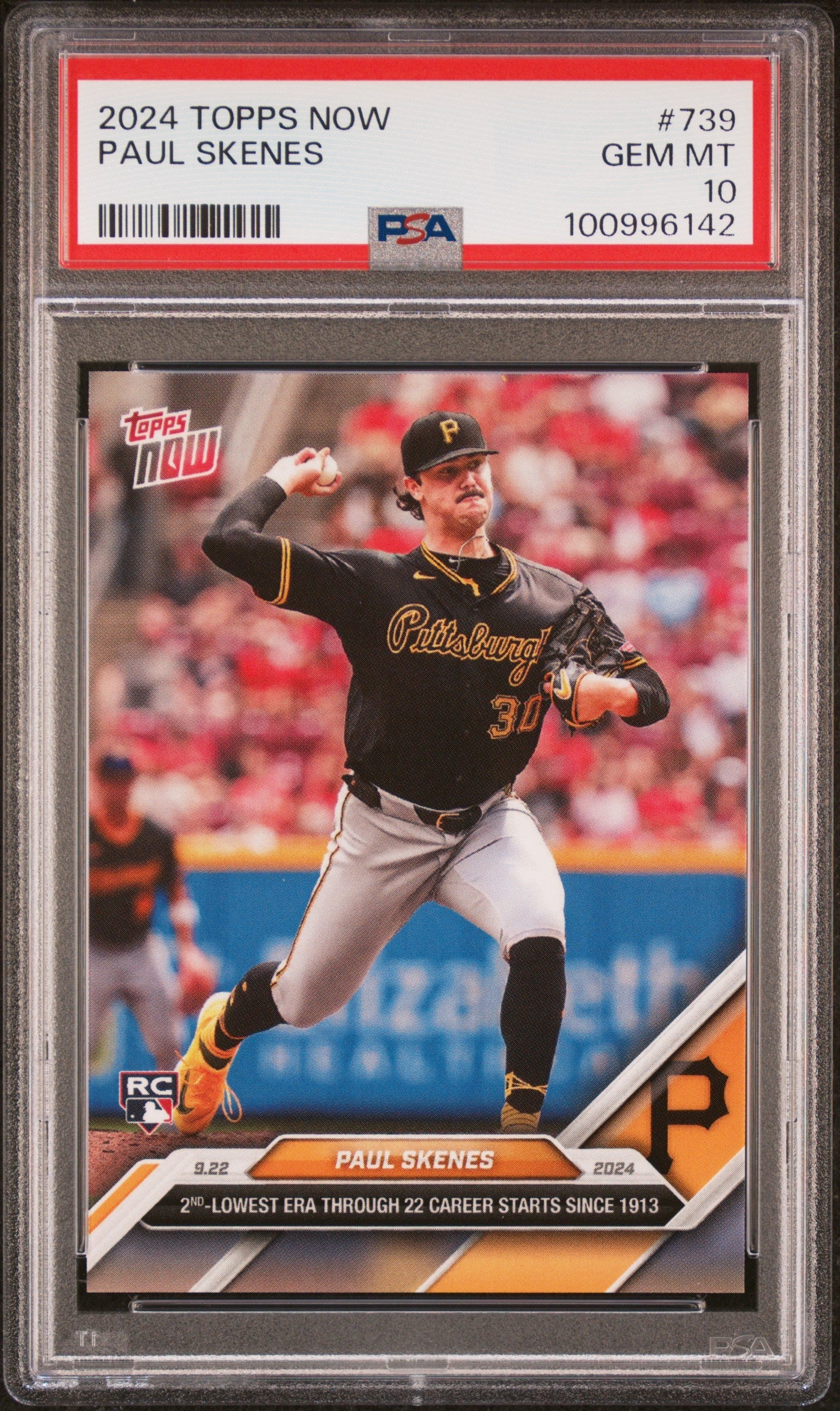 Graded 2024 Topps Now Paul Skenes #739 Rookie RC Baseball Card PSA 10 Gem Mint