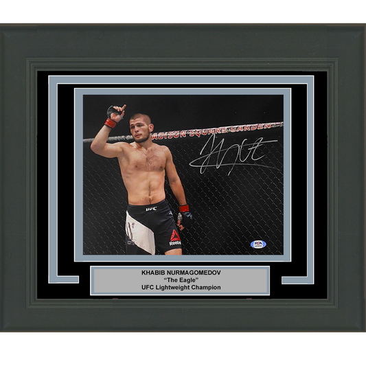 Framed Autographed/Signed Khabib Nurmagomedov UFC MMA Ultimate Fighting 11x14 Photo PSA/DNA COA #4