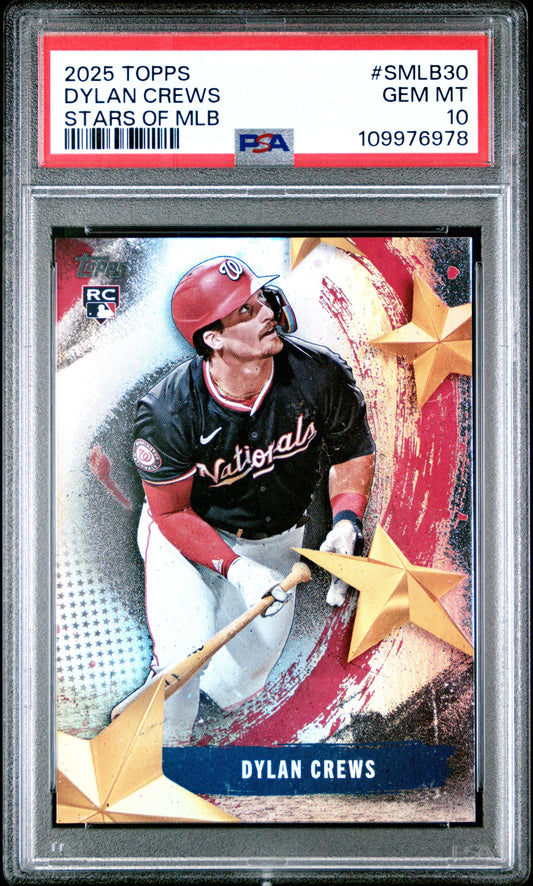Graded 2025 Topps Dylan Crews #SMLB30 Stars of MLB Rookie RC Baseball Card PSA 10 Gem Mint