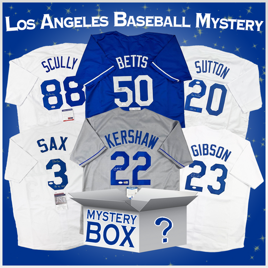 Autographed/Signed Los Angeles Baseball Jersey Mystery Box with PSA JSA or Beckett COA