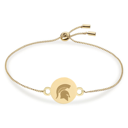 Michigan State Bracelet Bolo 18K Gold Finish
