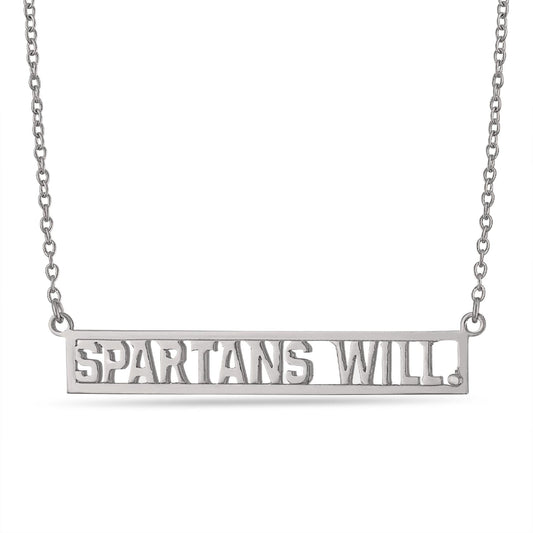 MSU Necklace 'Spartans Will.'