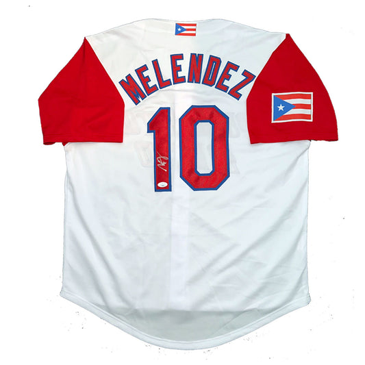 MJ Melendez Autographed Custom Puerto Rico WBC Jersey JSA COA Kansas City Royals