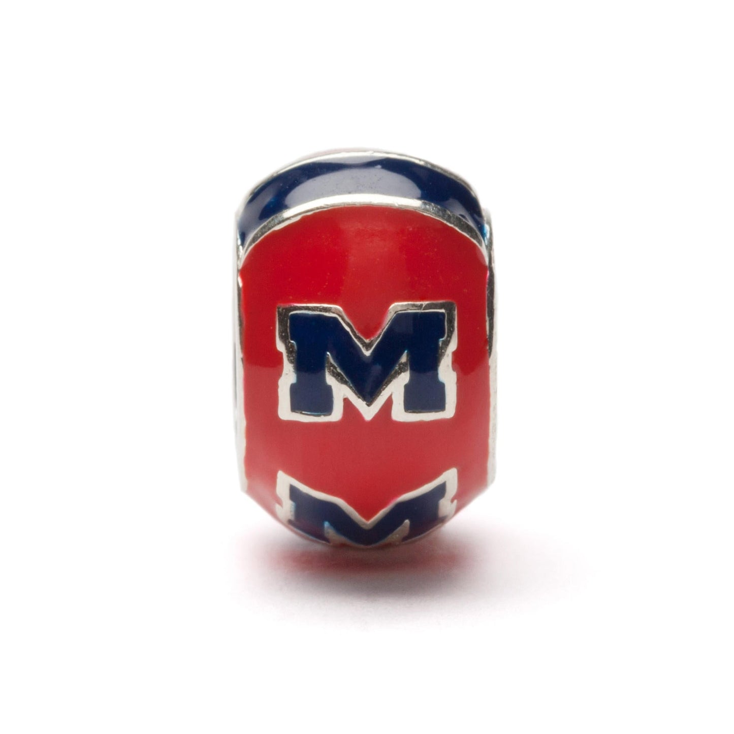 Ole Miss Bead Charm - Crimson Logo Stripe