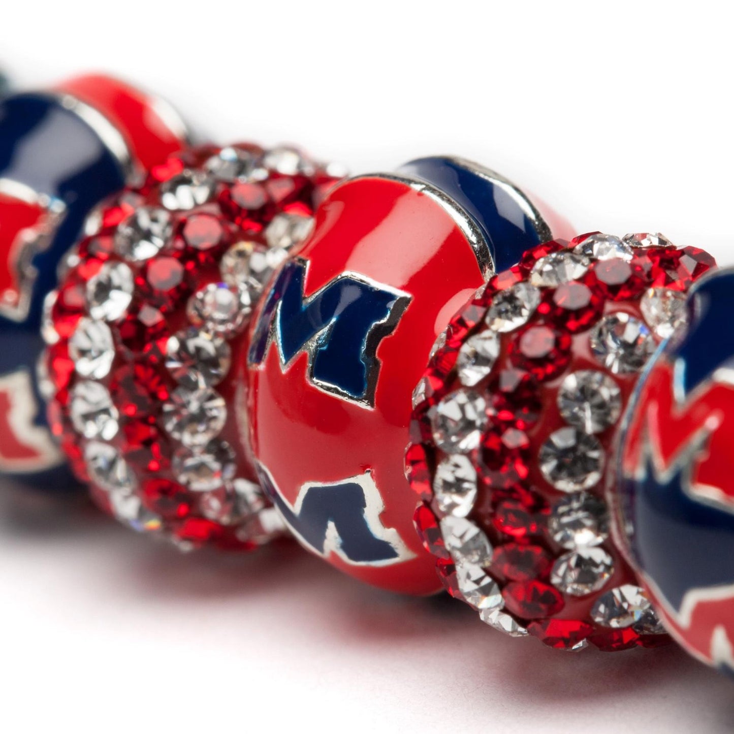 Ole Miss Bead Charm - Crimson Logo Stripe