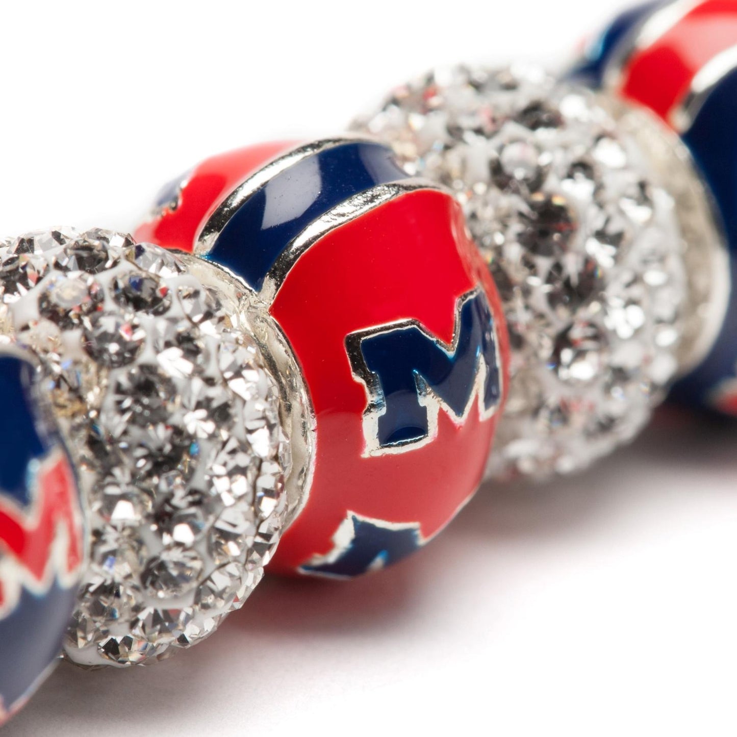 Ole Miss Bead Charm - Crimson Logo Stripe