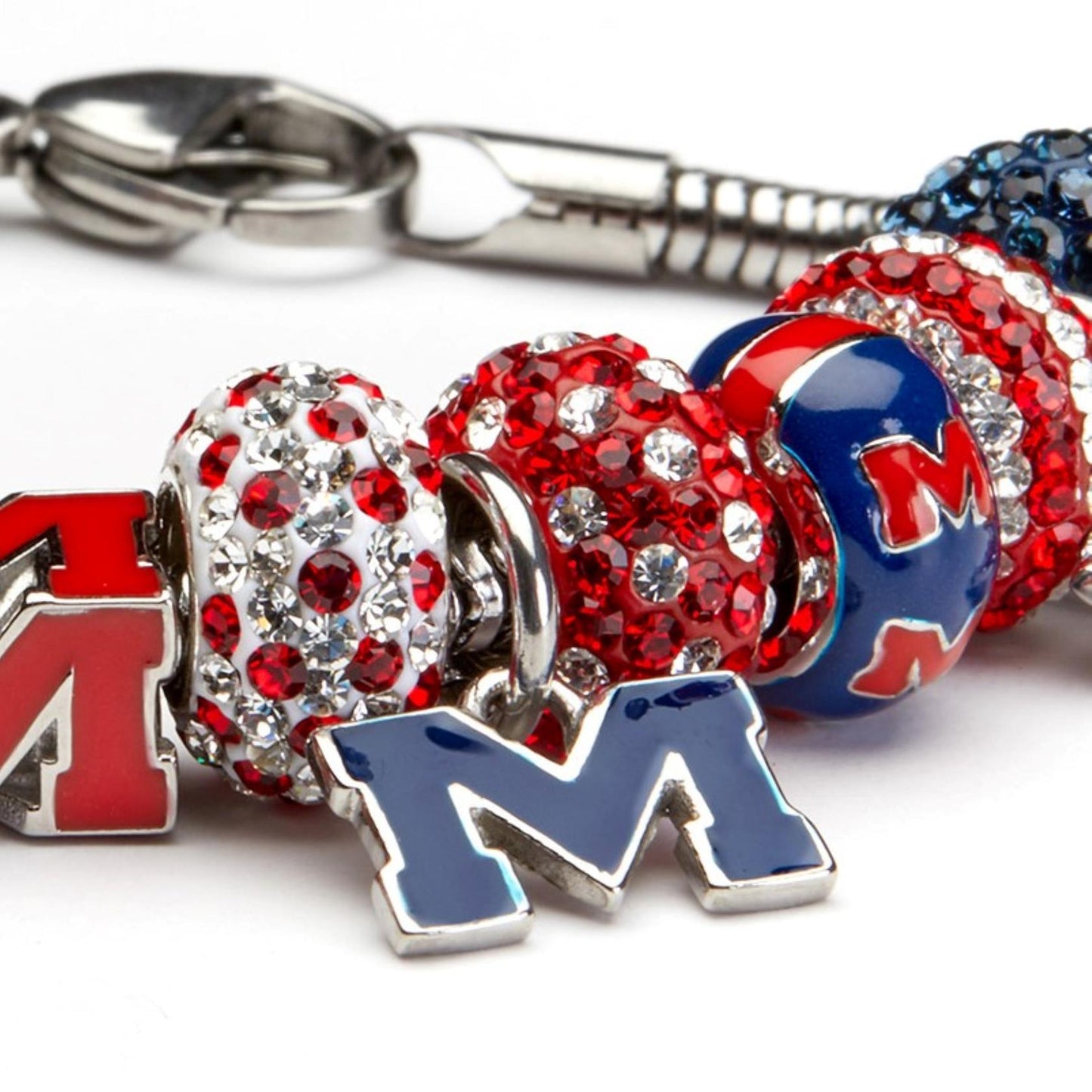 Ole Miss Charm Pendant - Blue Block M