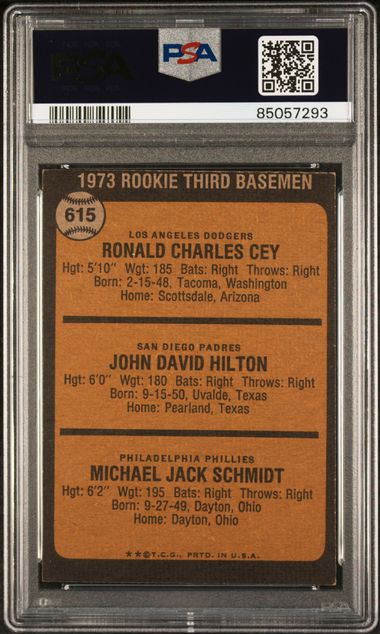 Graded 1973 Topps Mike Schmidt #615 Rookie RC Baseball Card PSA 5 EX