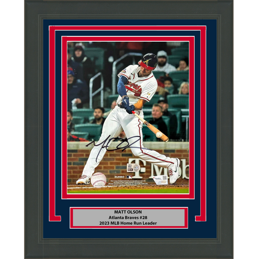 Framed Autographed/Signed Matt Olson Atlanta Braves 8x10 Baseball Photo Fanatics COA