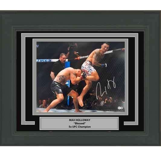 Framed Autographed/Signed Max Holloway UFC MMA Ultimate Fighting 16x20 Photo Beckett BAS JSA COA