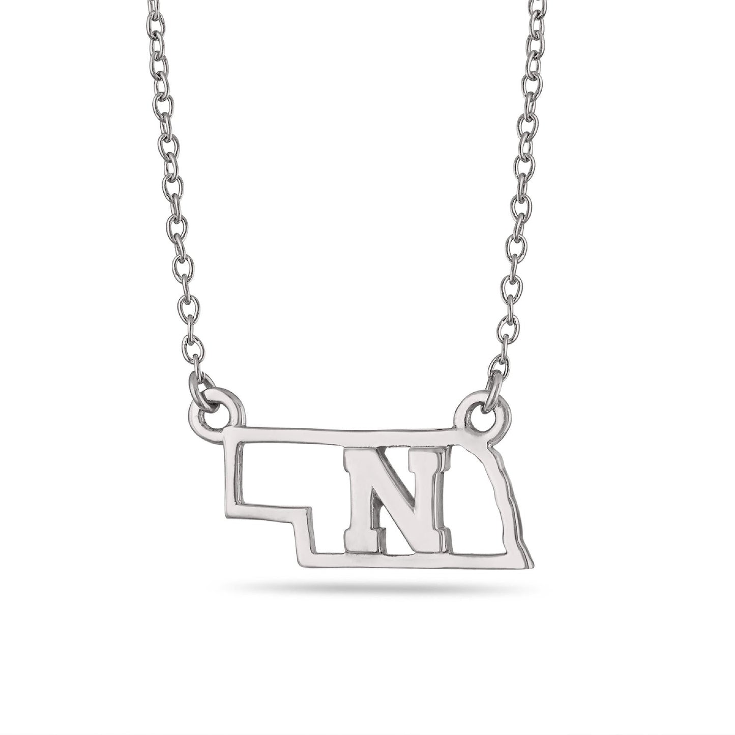 Nebraska Block N State Cutout Necklace