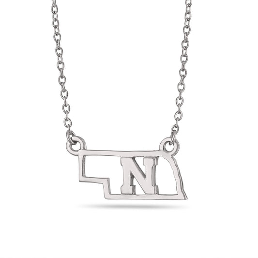 Nebraska Block N State Cutout Necklace