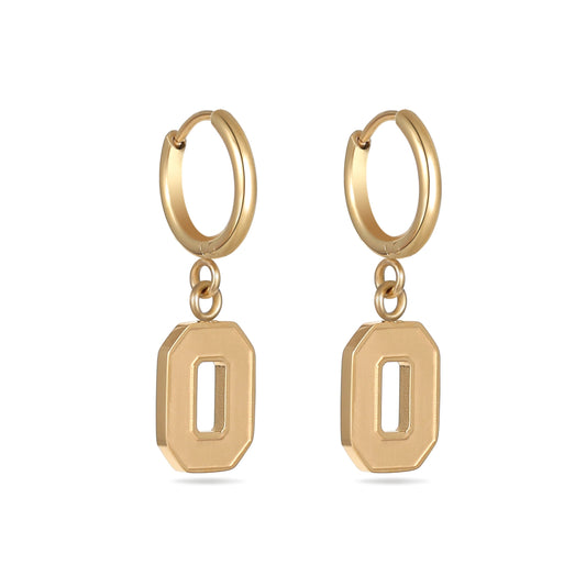 Ohio State Block O Huggie Hoops - Gold Finish