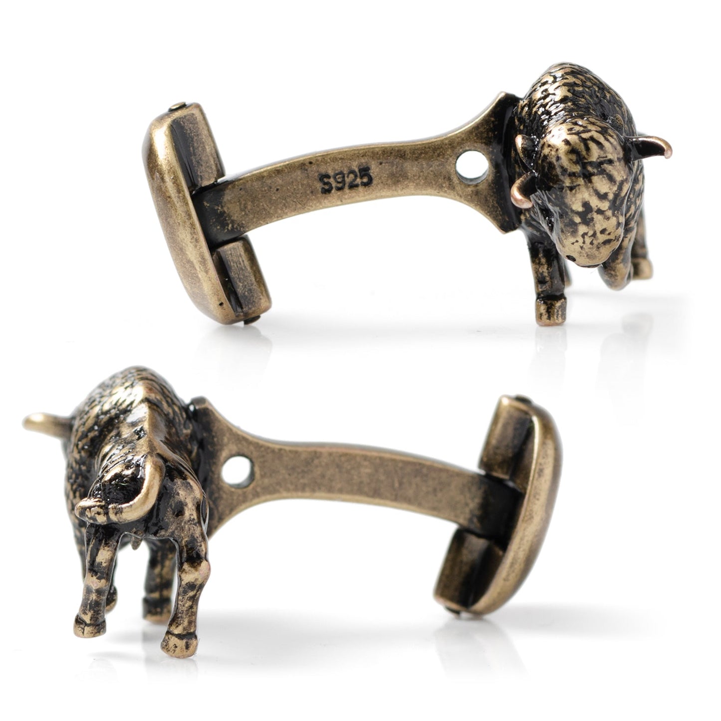 Antique Bronze Bison Cufflinks