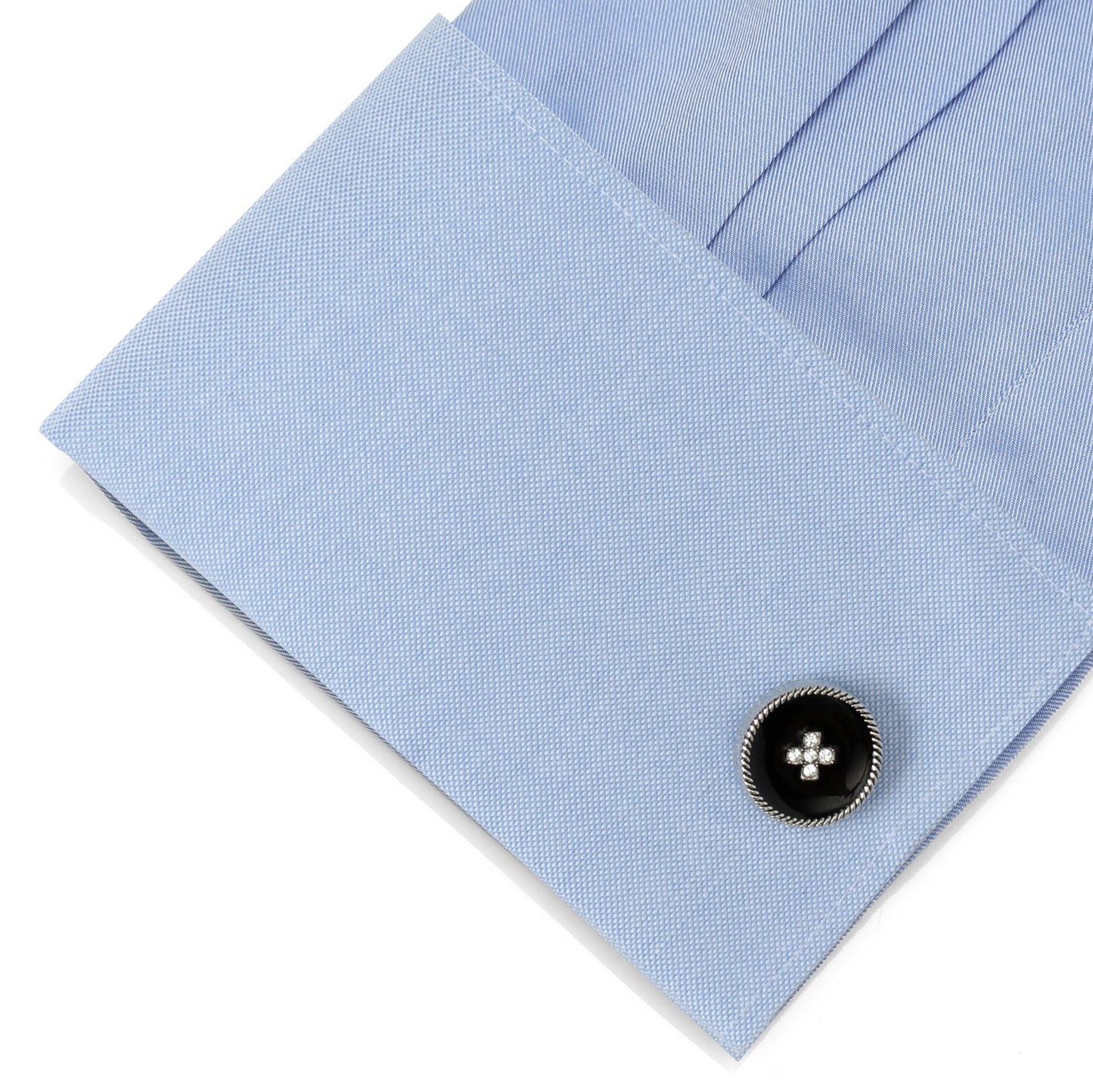 Crystal Button Rope Cufflinks