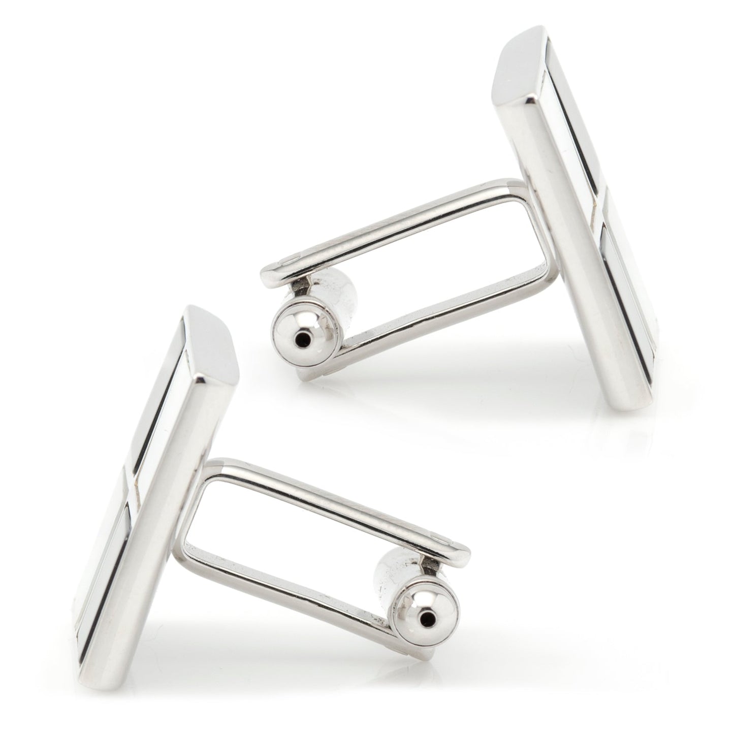 Mother of Pearl and Onyx Check Cufflinks