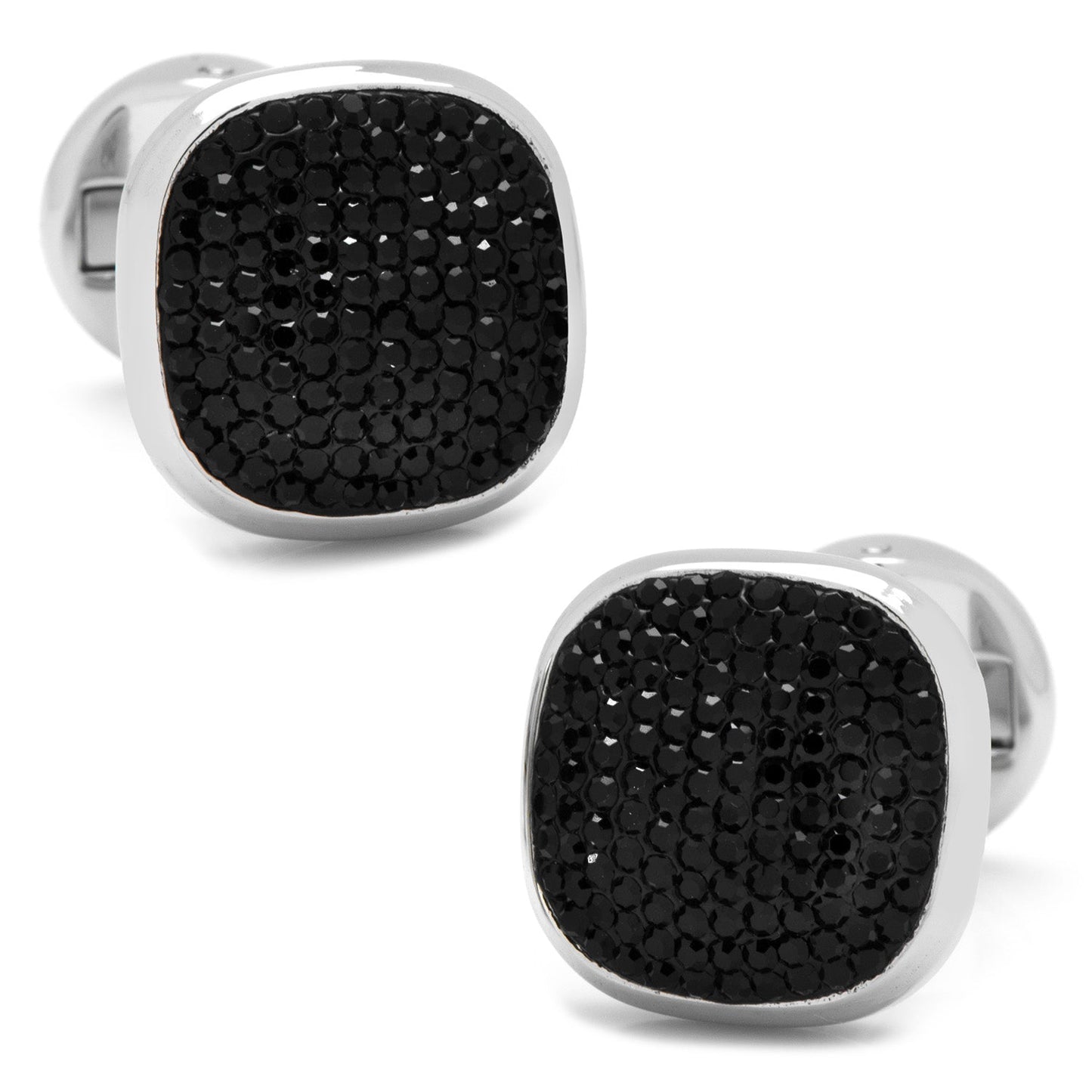 Mixed Pave Crystal and Onyx 5-Stud Set