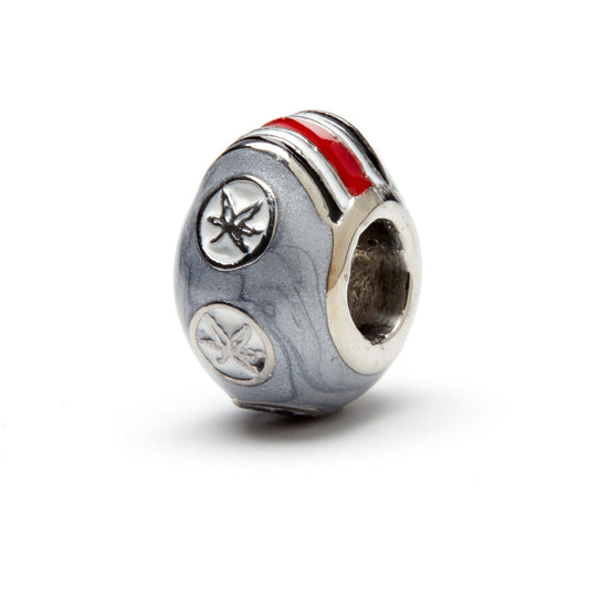 Ohio State Buckeye Leaf Stripe Bead Charm