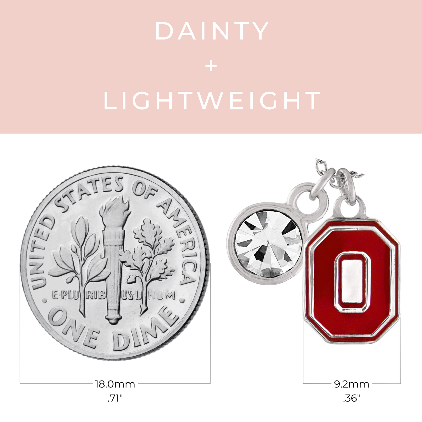 Ohio State Block O Charm Necklace