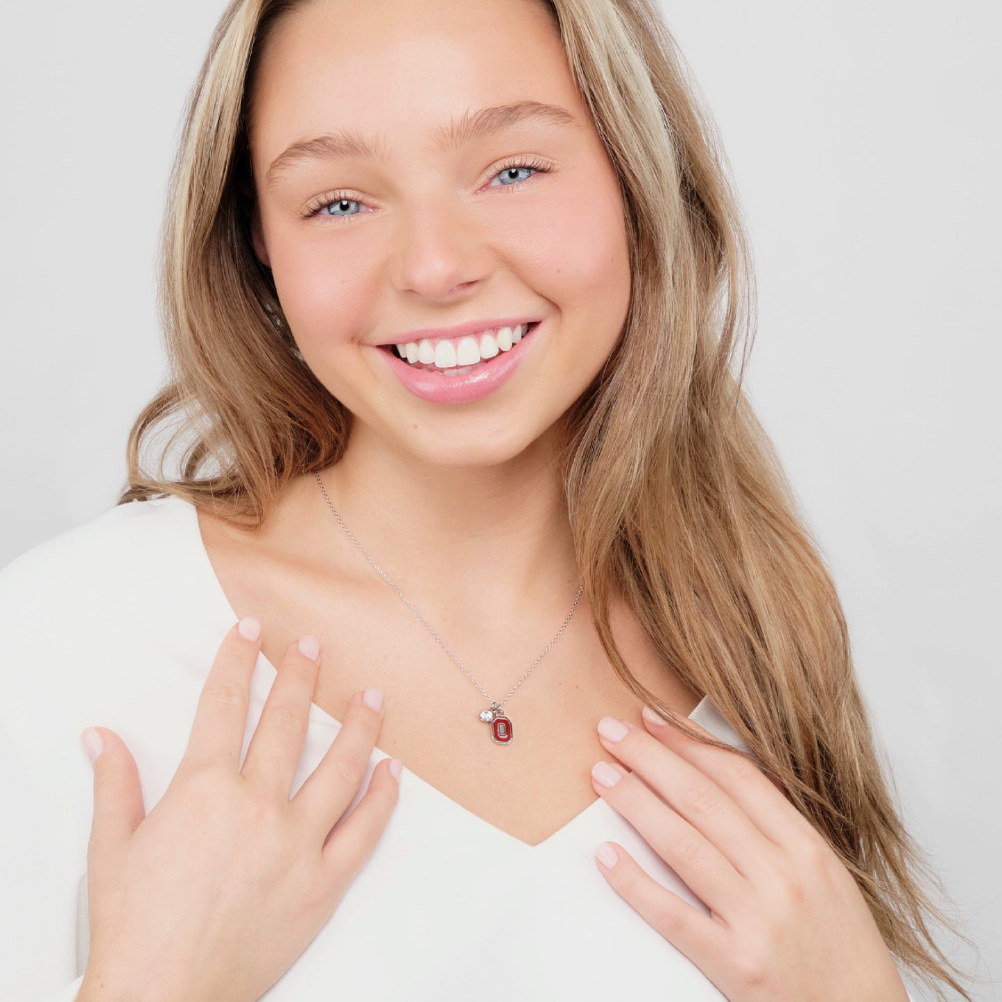 Ohio State Block O Charm Necklace