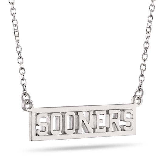 Oklahoma SOONERS Script Bar Necklace