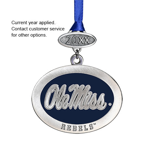 University of Mississippi "Ole Miss" Blue Logo Ornament