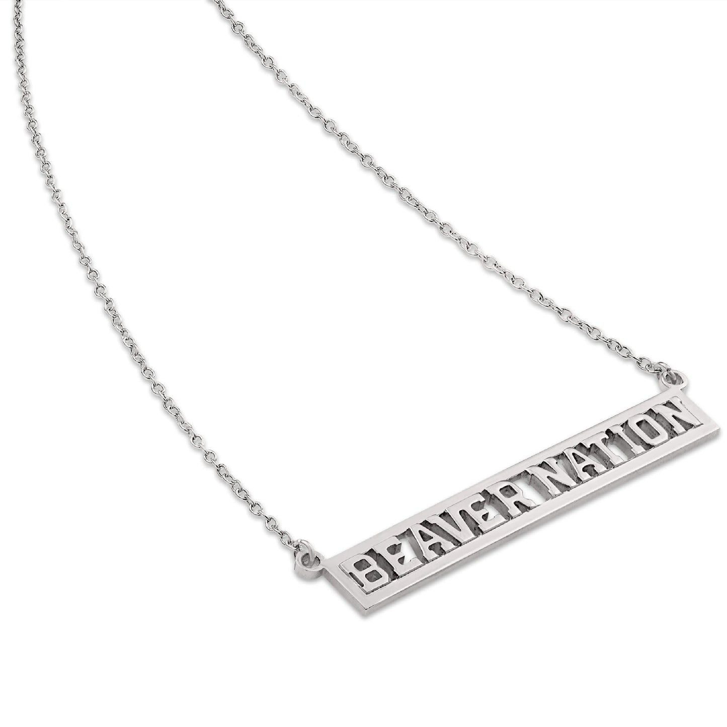 Oregon State BEAVER NATION Script Bar Necklace
