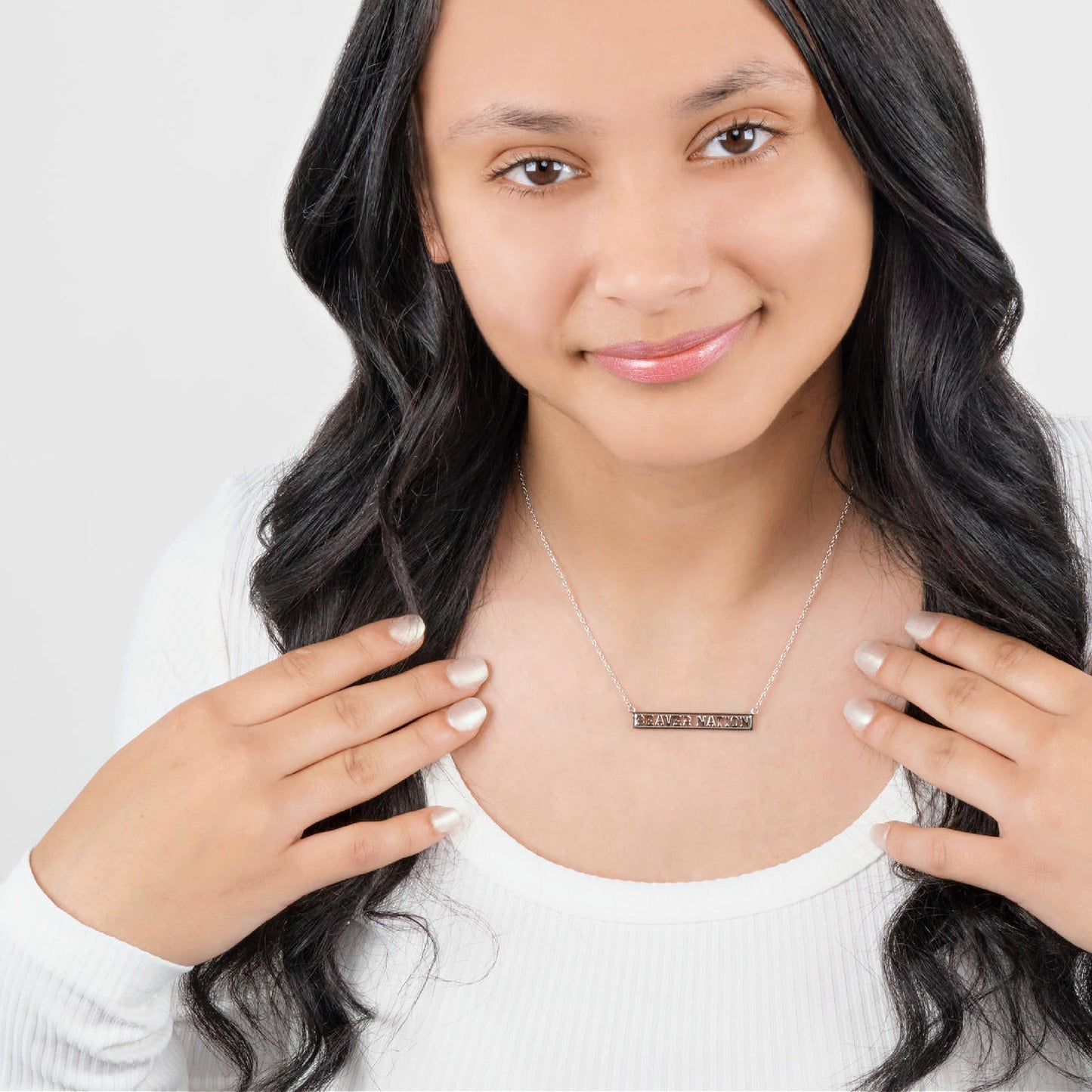 Oregon State BEAVER NATION Script Bar Necklace