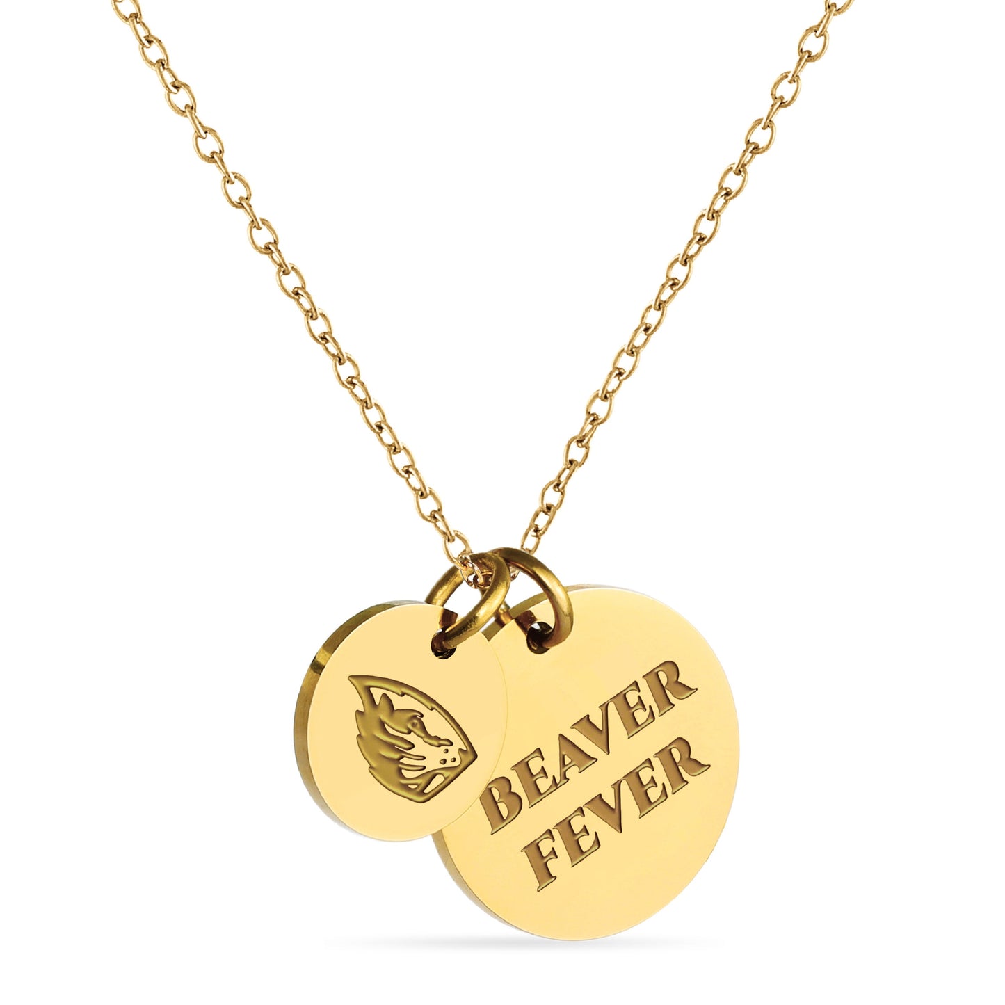 Oregon State Coin Charm Necklace - 18K Gold Dipped
