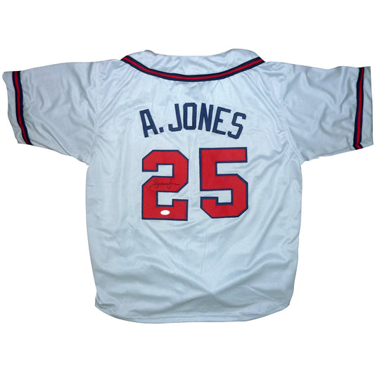 Andruw Jones Autographed Atlanta Braves (Grey #25) Custom Jersey - JSA