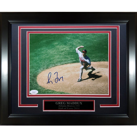Greg Maddux Autographed Atlanta Braves Deluxe Framed 8x10 Photo - JSA