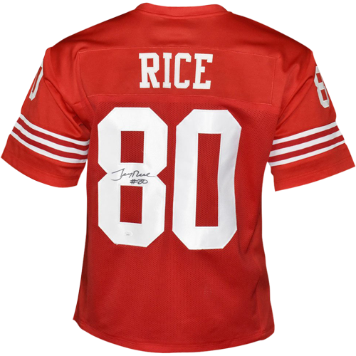 Jerry Rice Autographed San Francisco 49ers (Red #80) Custom Jersey - JSA