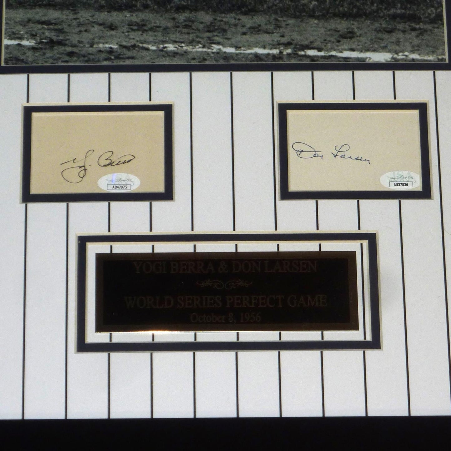 Yogi Berra And Don Larsen Autographed New York Yankees (WS Perfect Game) Deluxe Framed 11x14 Photo Piece - JSA