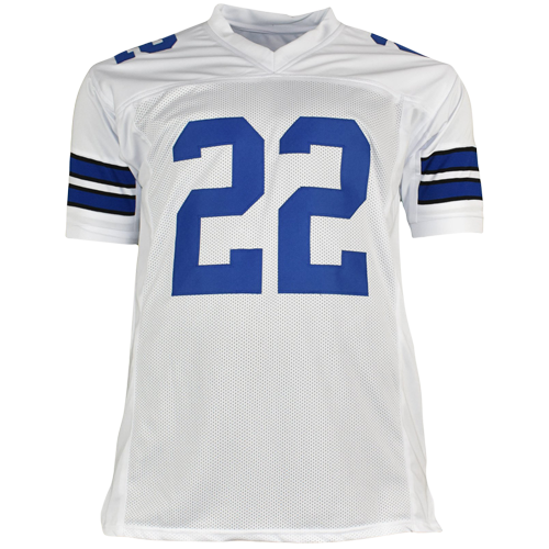 Emmitt Smith Autographed Dallas Cowboys (White #22) Custom Jersey - Beckett
