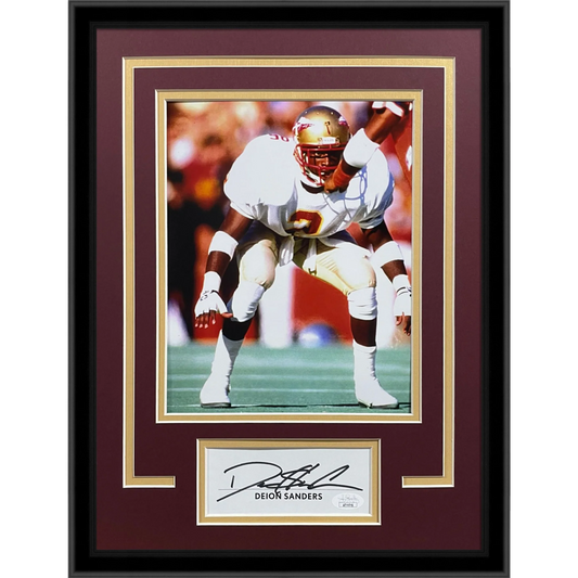 Deion Sanders Autographed FSU Florida State Seminoles "Signature Series" Frame - JSA