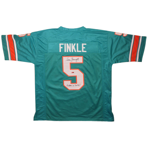 Sean Young Autographed Ray Finkle Miami Dolphins (Teal #5) Jersey w/ "Einhorn is Finkle" - Ace Ventura Movie