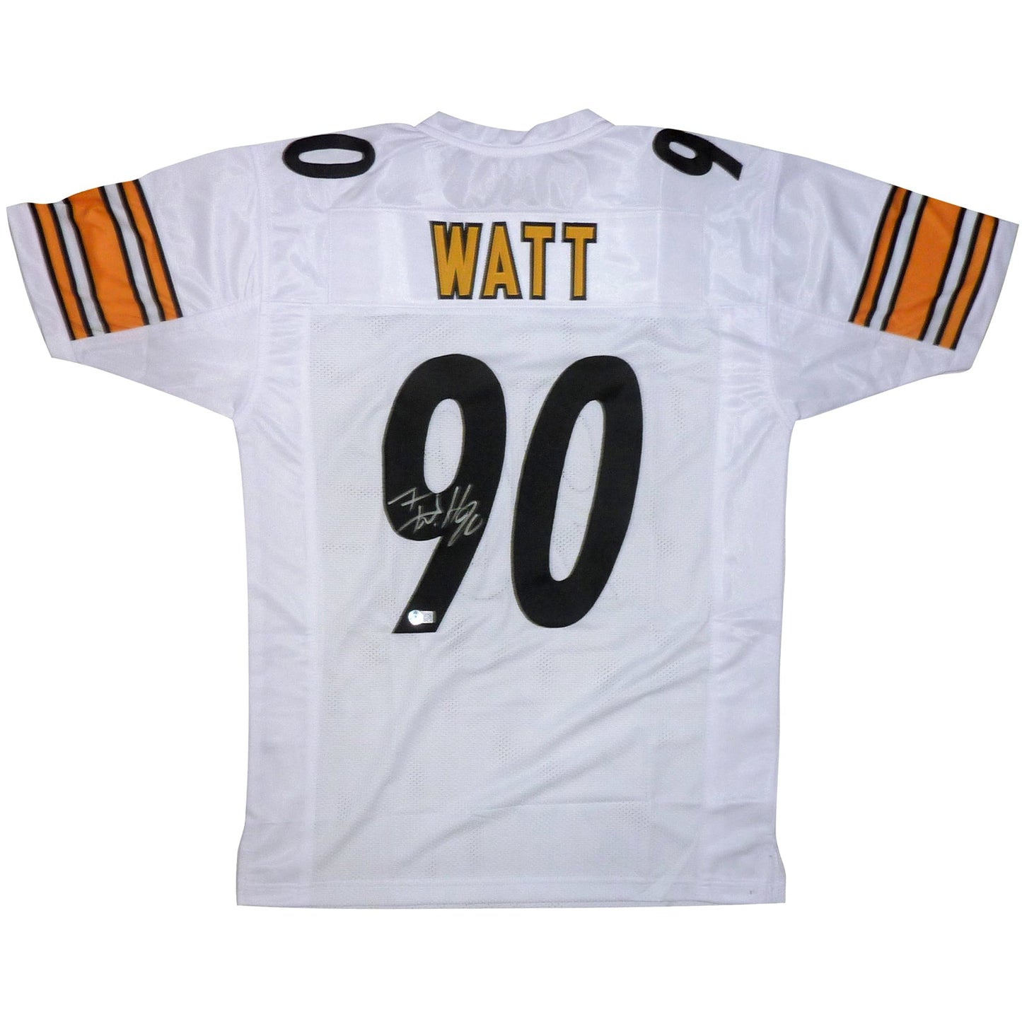 T.J. Watt Autographed Pittsburgh (White #90) Custom Jersey - Beckett