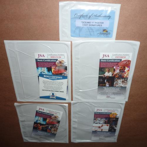 Ocean's Eleven Full-Size Movie Poster Deluxe Framed with Clooney, Roberts, Pitt, Damon and Garcia Autographs - JSA