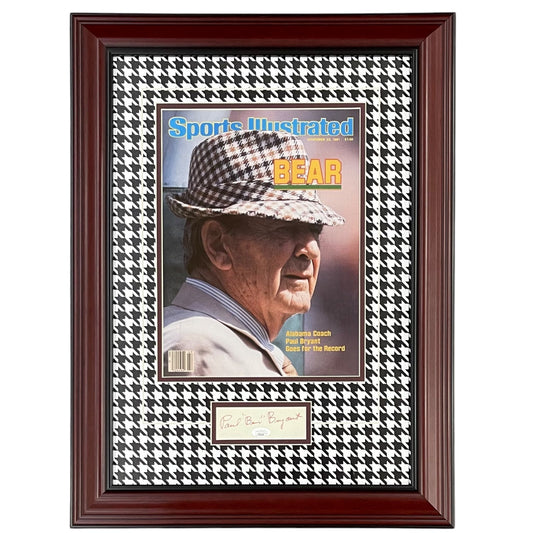 Paul Bear Bryant Autographed Alabama Crimson Tide Deluxe Framed 11x14 Sports Illustrated - JSA