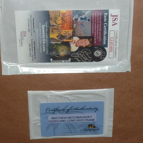 Matthew McConaughey Autographed Dazed And Confused Allright Allright Allright Deluxe Framed 12x18 Poster Piece - JSA