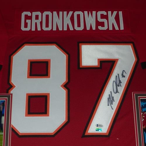 Rob Gronkowski Autographed Tampa Bay (Red #87) Deluxe Framed Jersey - Beckett
