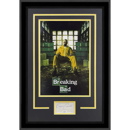 Breaking Bad 11x17 TV Poster Deluxe Framed with Bryan Cranston Autograph - JSA