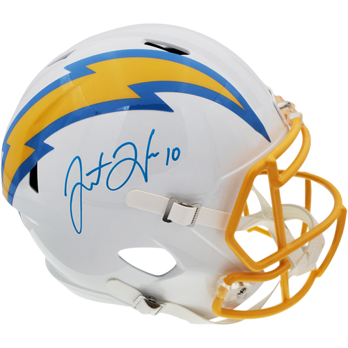 Justin Herbert Autographed Los Angeles Chargers (Speed) Deluxe Full-Size Replica Helmet - Beckett
