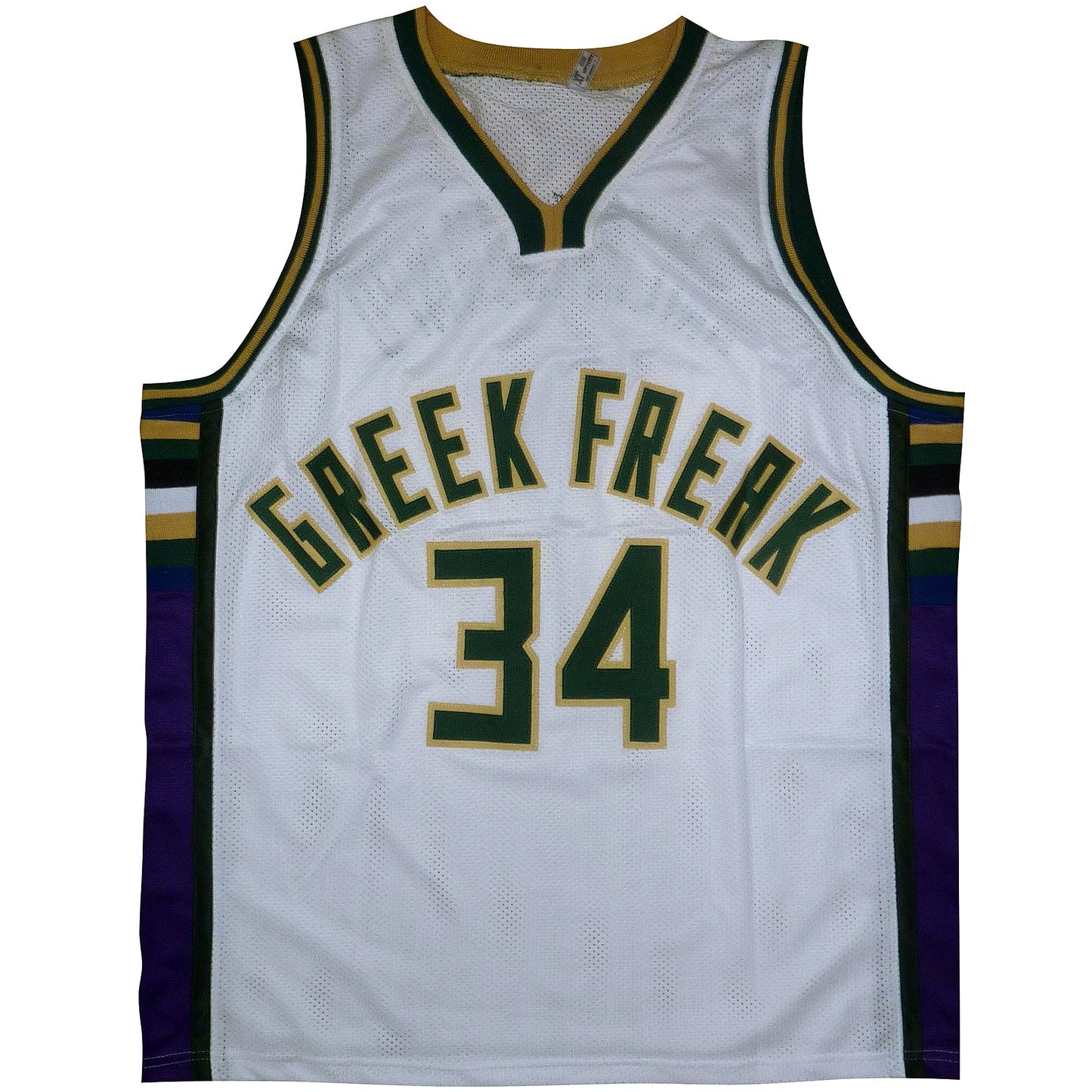 Giannis Antetokounmpo Autographed Milwaukee (White #34) Custom Jersey - Beckett