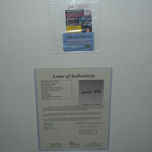 V for Vendetta Full-Size Movie Poster Deluxe Framed with Hugo Weaving and Natalie Portman Autographs - JSA