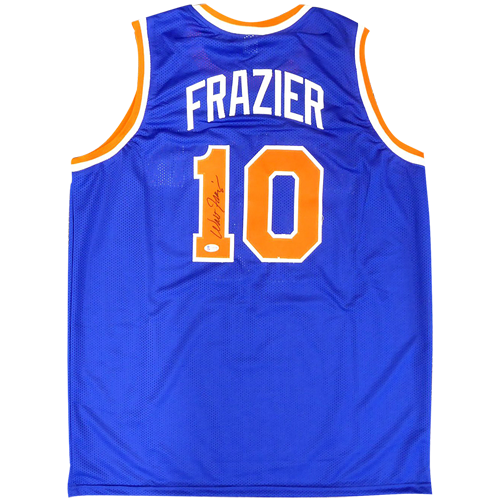Walt Frazier Autographed New York (Blue #10) Custom Jersey - JSA