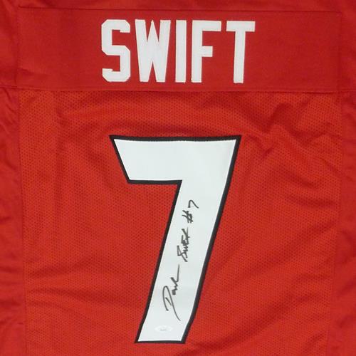 D'Andre Swift Autographed Georgia Bulldogs (Red #7) Custom Jersey - JSA