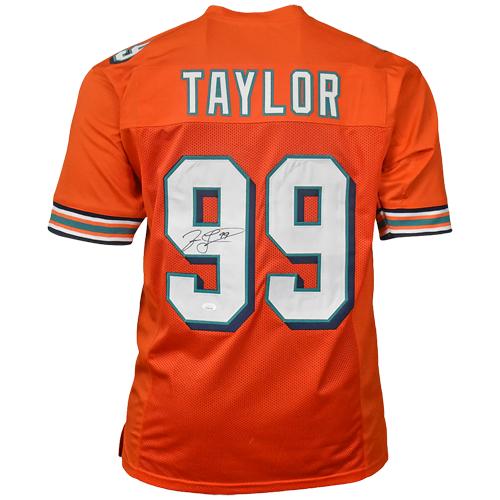 Jason Taylor Autographed Miami (Orange #99) Custom Jersey - JSA